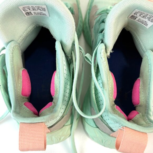 Adidas Harden Vol. 5 J Mint Green Kids Sneakers Size 4.5 Flowers Butterflies - Picture 7 of 11